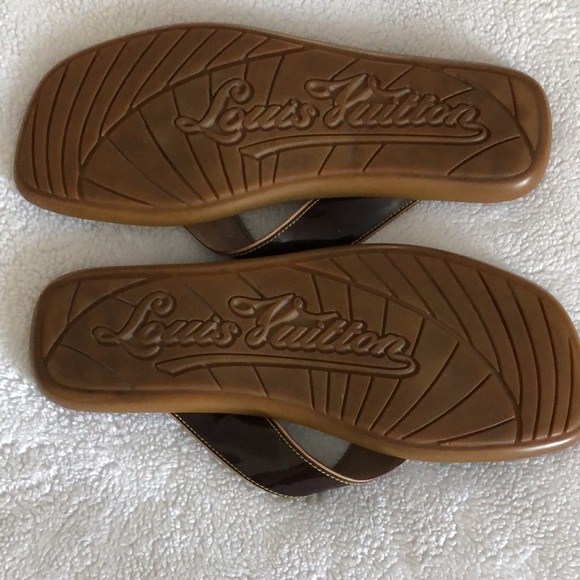 Louis Vuitton Authentic ladies sandals! Dust Bag! Vintage! brown/tan! 37 1/2 - Picture 4 of 15
